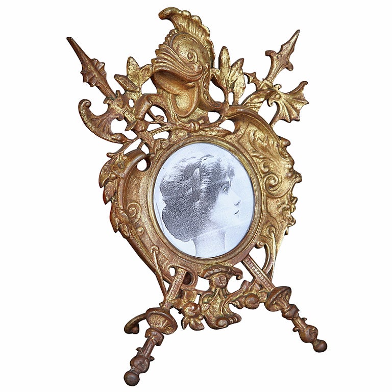 Antique Renaissance Cast Iron Picture Frame