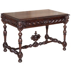 Used Italian Renaissance Walnut Writing Table