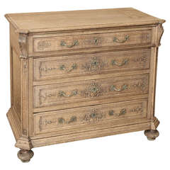 Country French Stripped Oak Commode