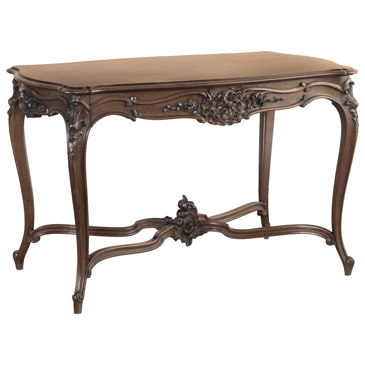 Antique French Louis XV Walnut Writing Table
