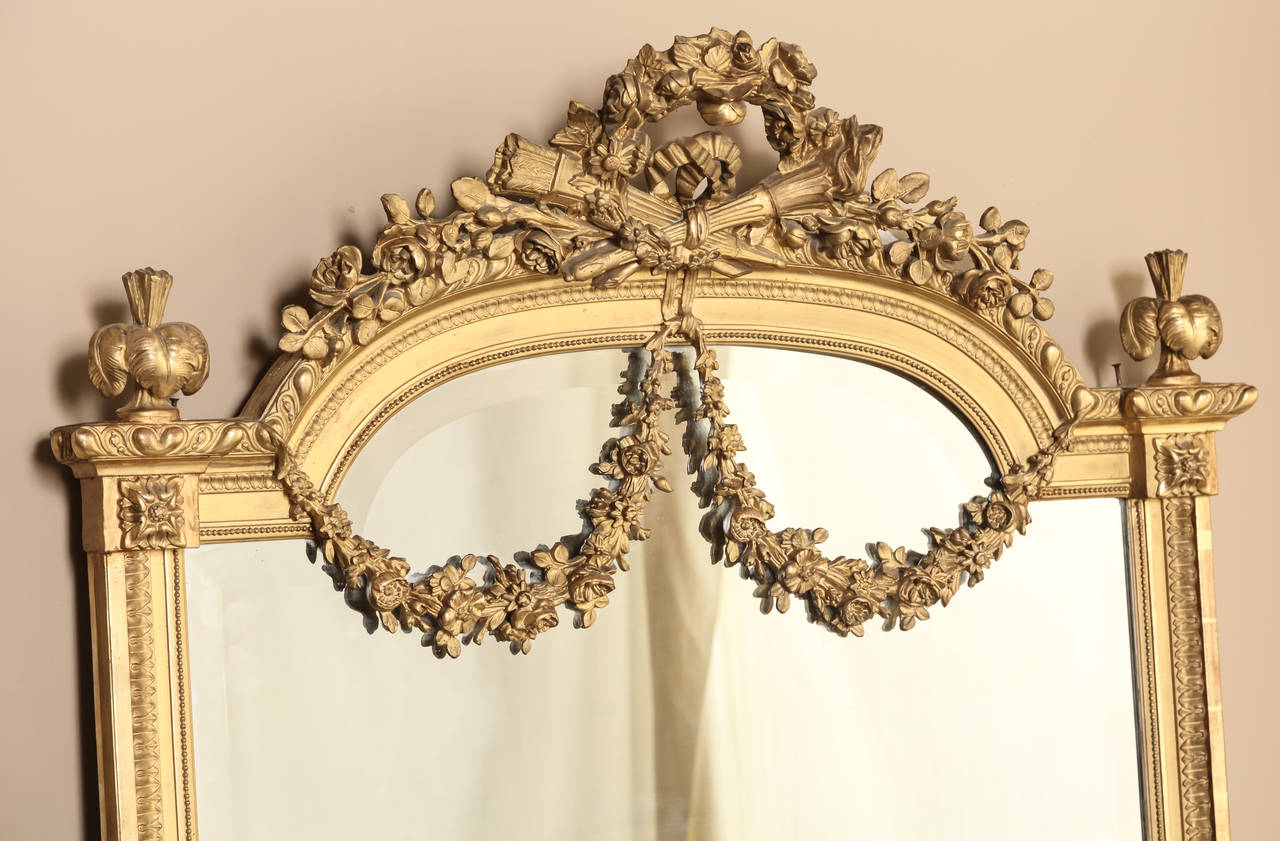 Late 19th Century 19th Century French Neoclassical XVI Gilded Mirror