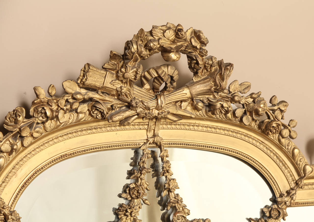 19th Century French Neoclassical XVI Gilded Mirror 1