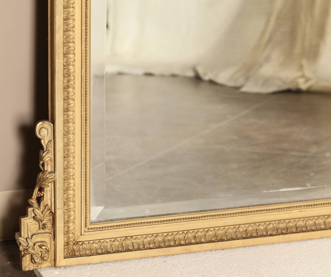 Gilt 19th Century French Neoclassical XVI Gilded Mirror