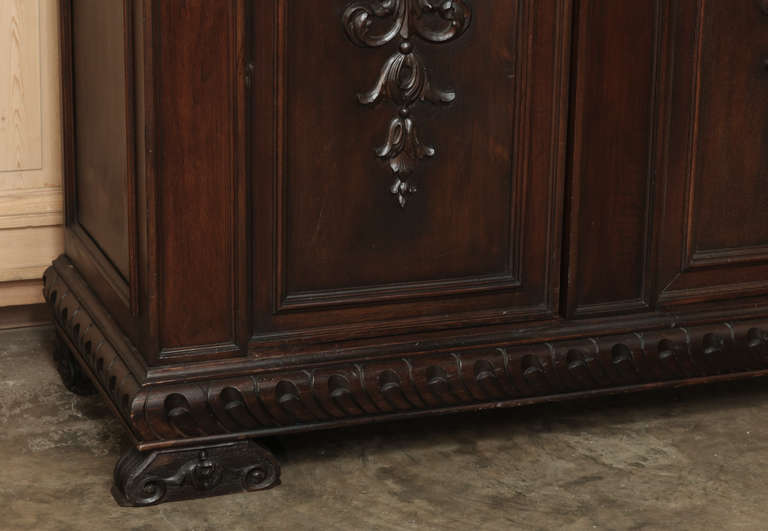 Vintage Italian Renaissance Walnut Armoire 2