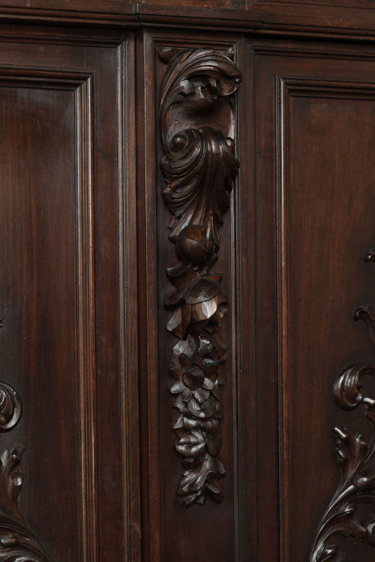 Vintage Italian Renaissance Walnut Armoire 3