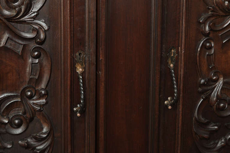 Vintage Italian Renaissance Walnut Armoire 4