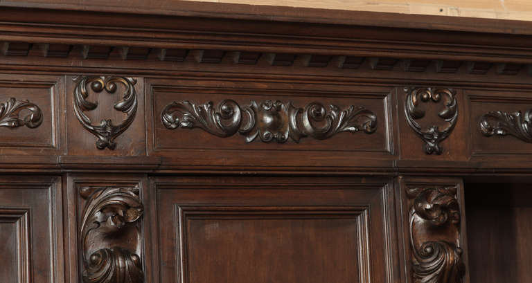 Vintage Italian Renaissance Walnut Armoire 6