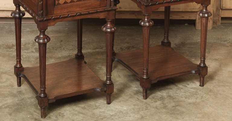 Pair Antique French Louis XVI Nightstands In Excellent Condition In Dallas, TX