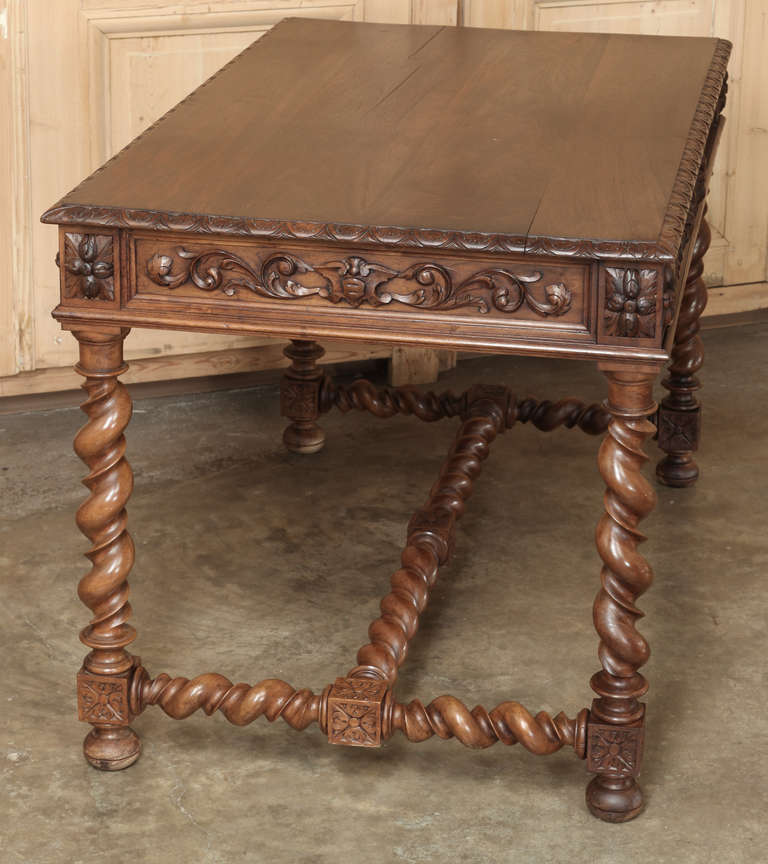 Antique French Renaissance Walnut Desk 2