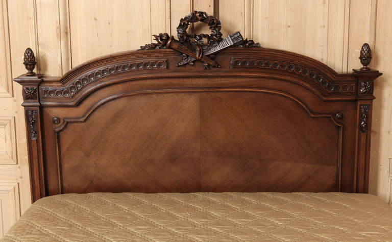 19th Century Antique French Louis XVI Walnut Queen Bed ~ Super SALE!