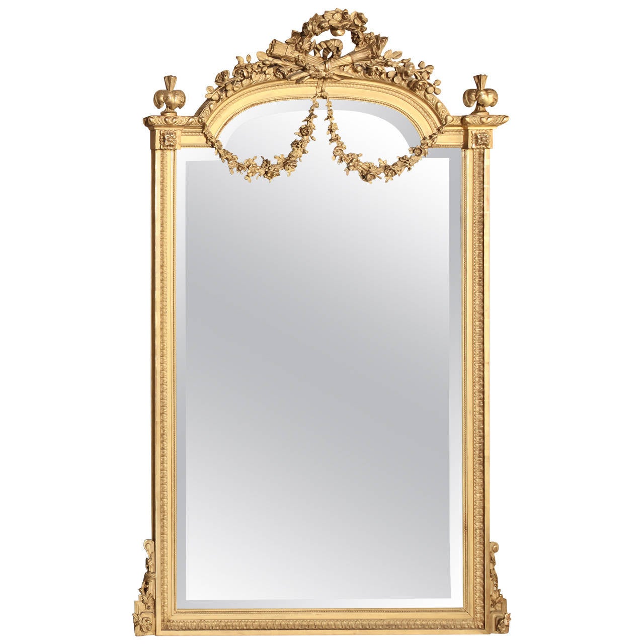 19th Century French Neoclassical XVI Gilded Mirror at 1stDibs