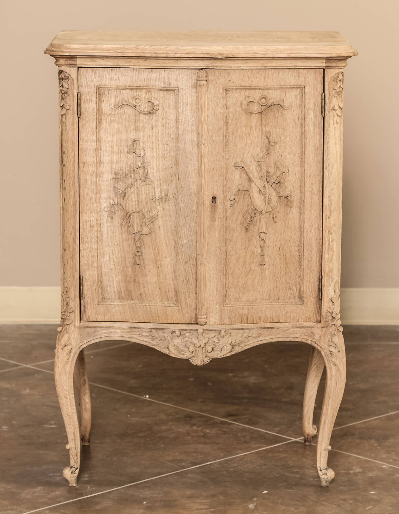 French Neoclassical Transitional Stripped Confiturier (Cabinet) in Oak 1