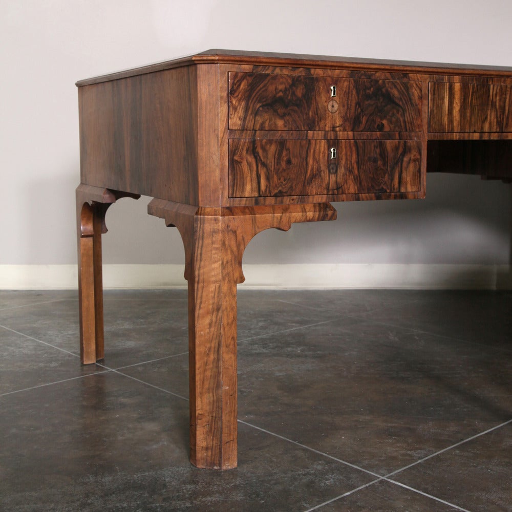 Veneer Art Deco Rosewood Desk and Armchair