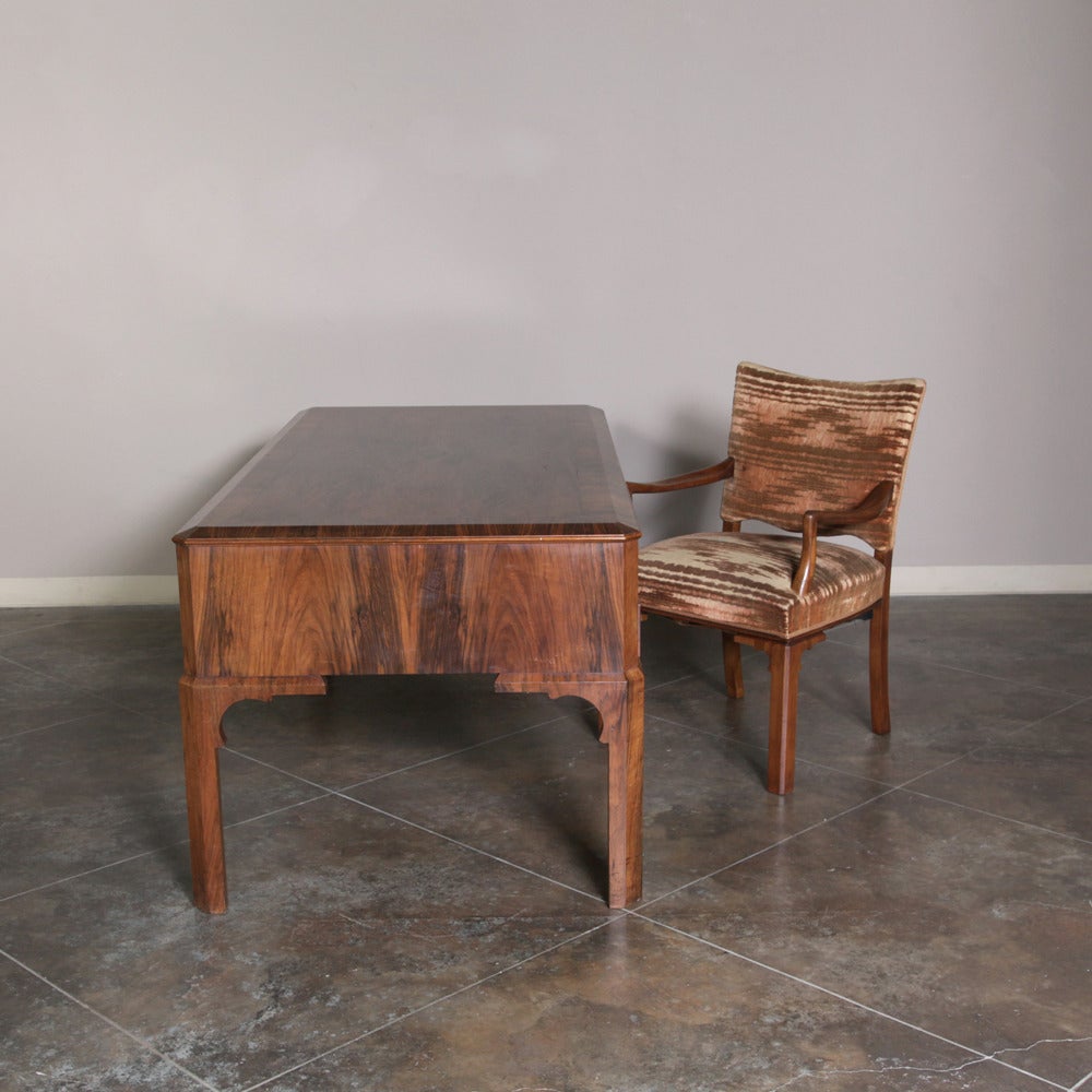 Art Deco Rosewood Desk and Armchair In Excellent Condition In Dallas, TX