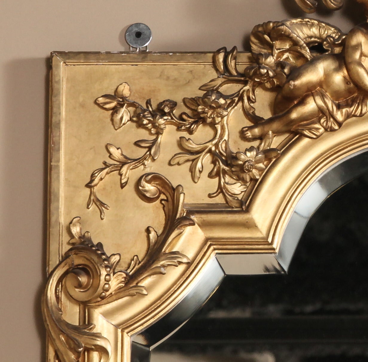 Mid-19th Century Grand 19th Century Napoleon III Period French Gilded Baroque Mirror 