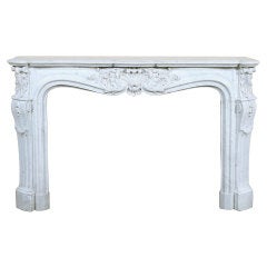 Stunning Louis XIV Style Cararra Marble Mantel