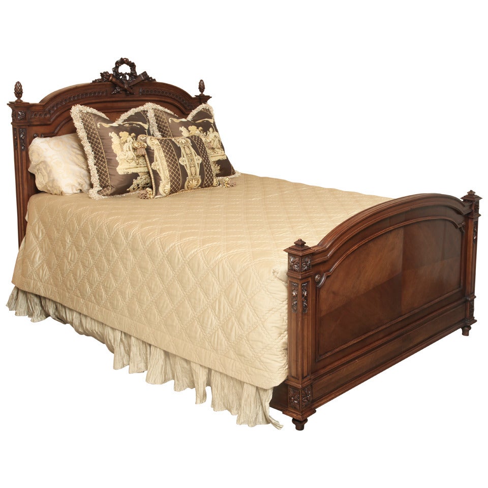 Antique French Louis XVI Walnut Queen Bed ~ Super SALE!