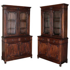 Pair of Louis Philippe Mahogany Bookcases