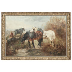 19th Century Framed Oil Painting on Canvas by H. Schouten