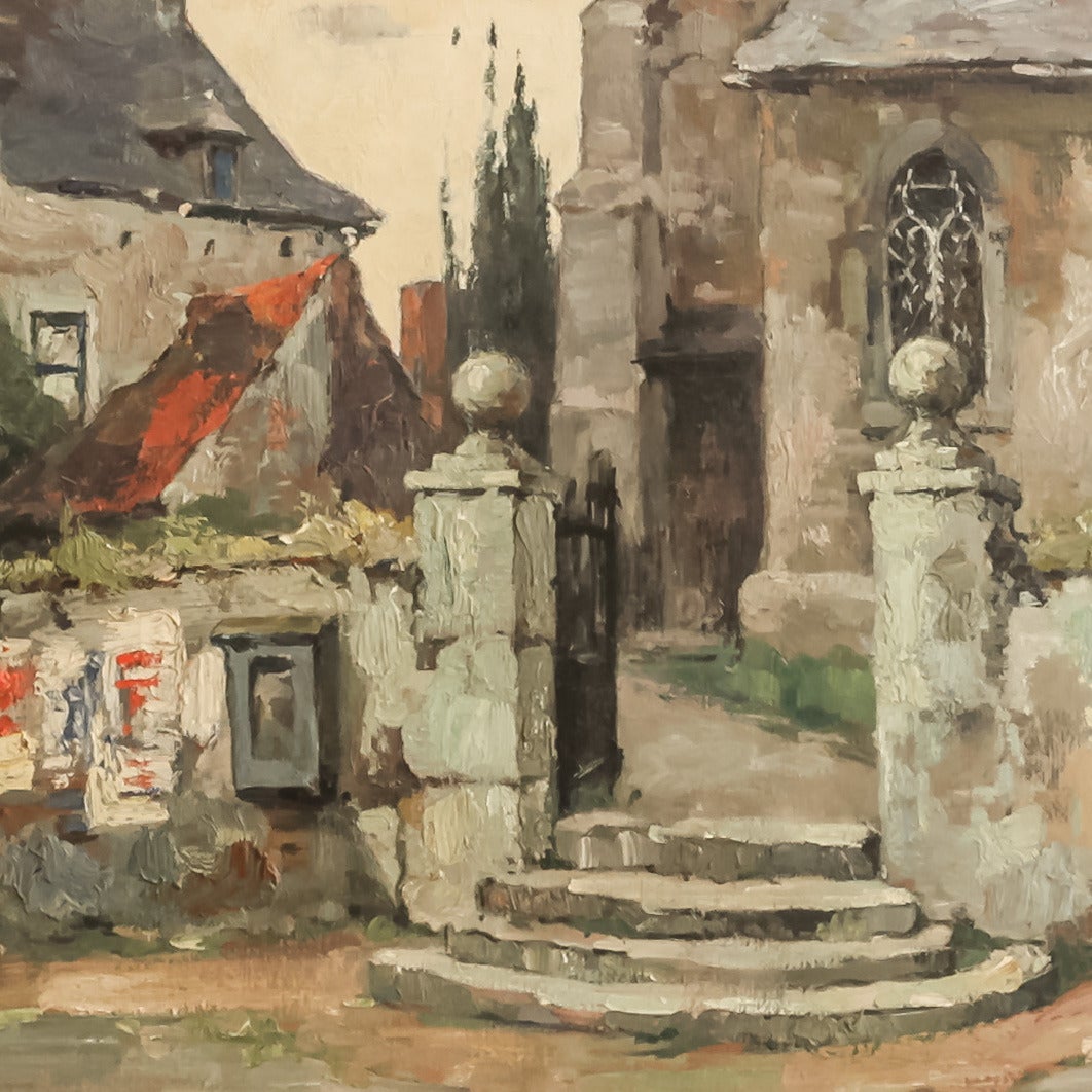 Belgian Framed Oil Painting on Canvas by Julien Celos, (Belgium, 1884–1953)