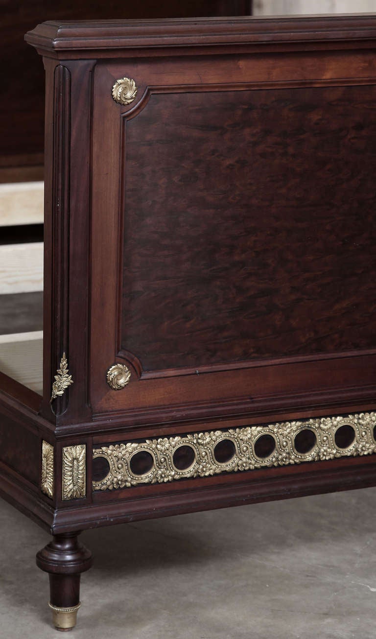 Antique French Louis XVI Mahogany Queen Bed at 1stdibs