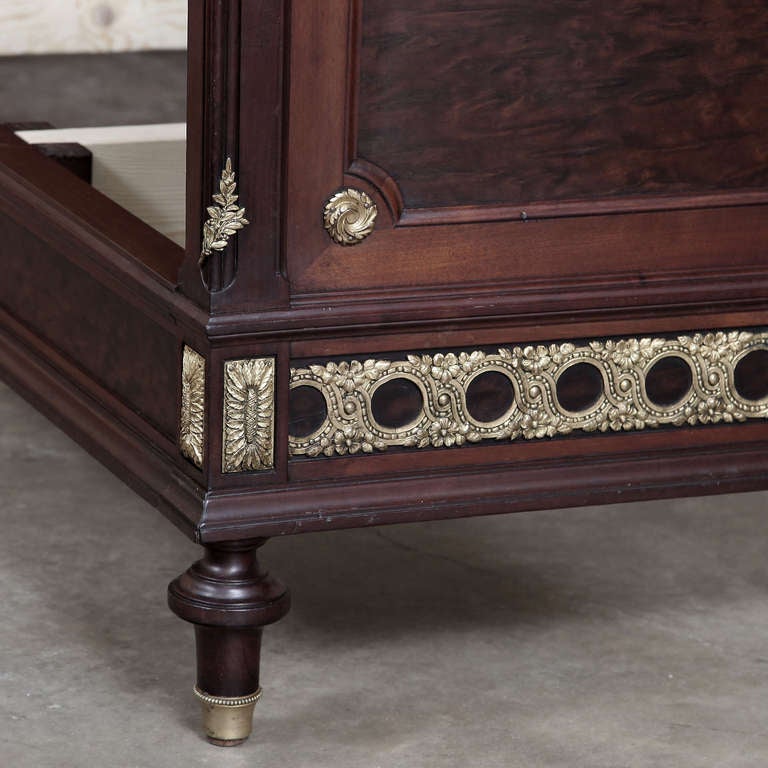 Antique French Louis XVI Mahogany Queen Bed at 1stdibs
