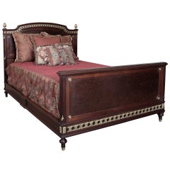 Antique French Louis XVI Mahogany Queen Bed