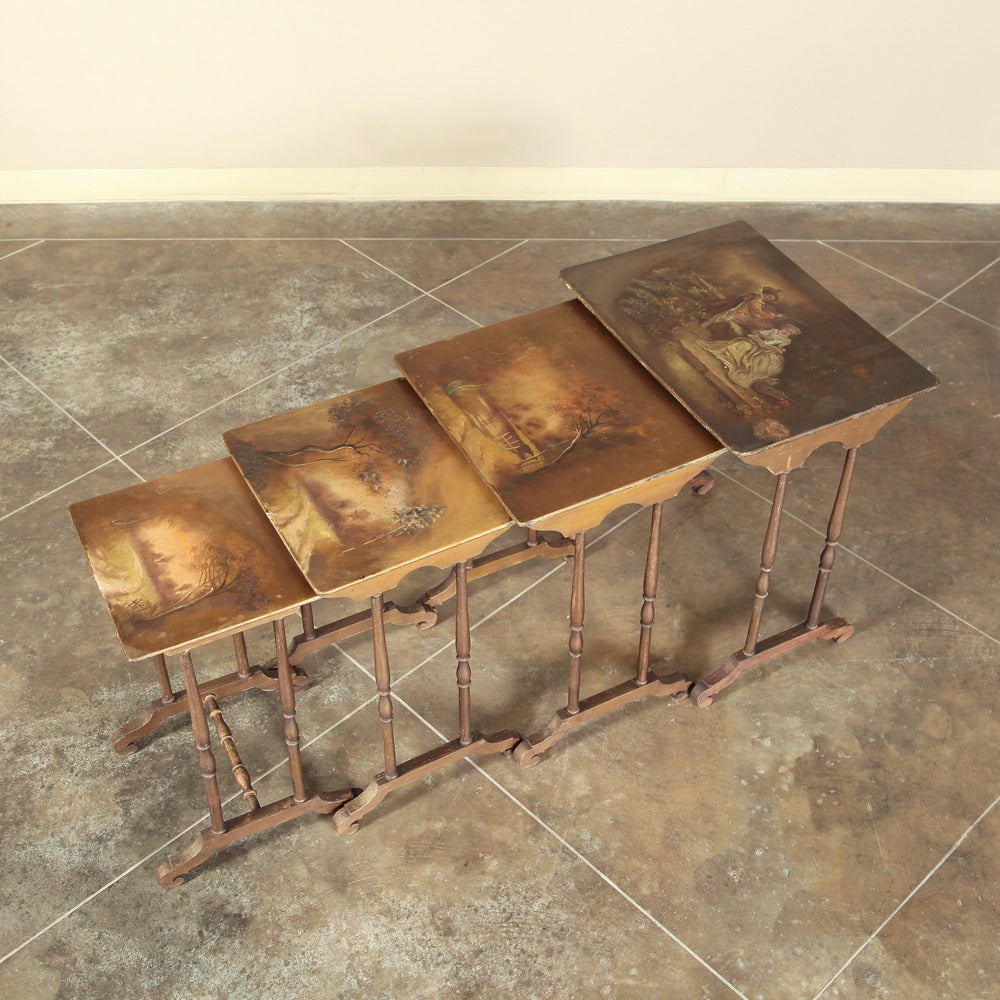 Set of Painted Italian Nesting Tables