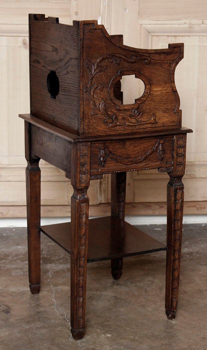 French Antique Rustic Louis XVI Side Table/Nightstand