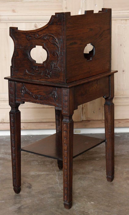 19th Century Antique Rustic Louis XVI Side Table/Nightstand