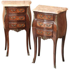 Pair French Louis XV Nightstands