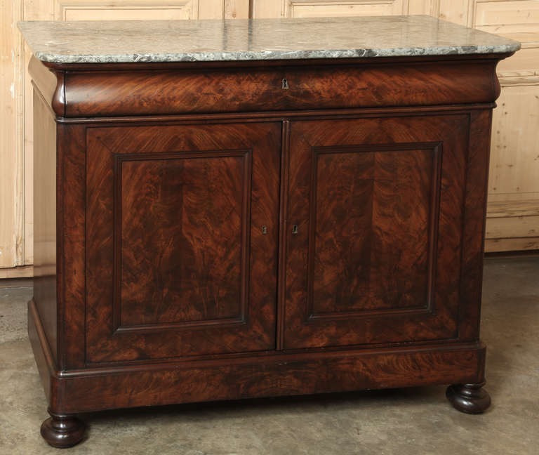 Antique French Louis Philippe Marble Top Buffet