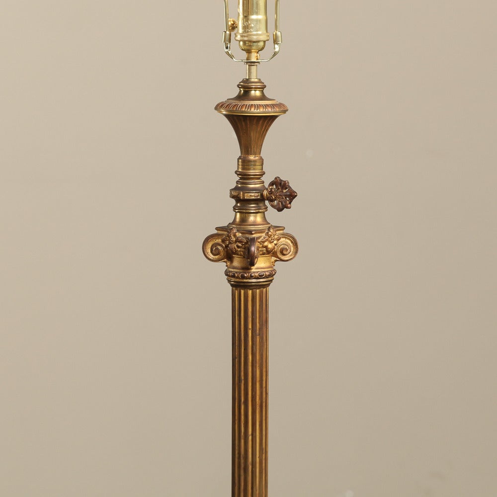 19th Century French Sienna Marble and Bronze Louis XVI Floor Lamp 1