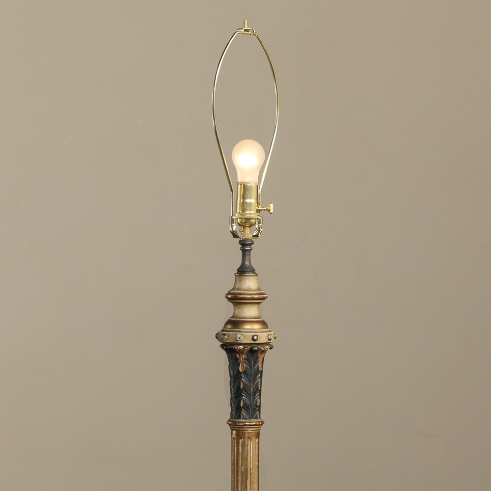 Mid-century Venetian Hand Painted Baroque Italian Floor Lamp  1