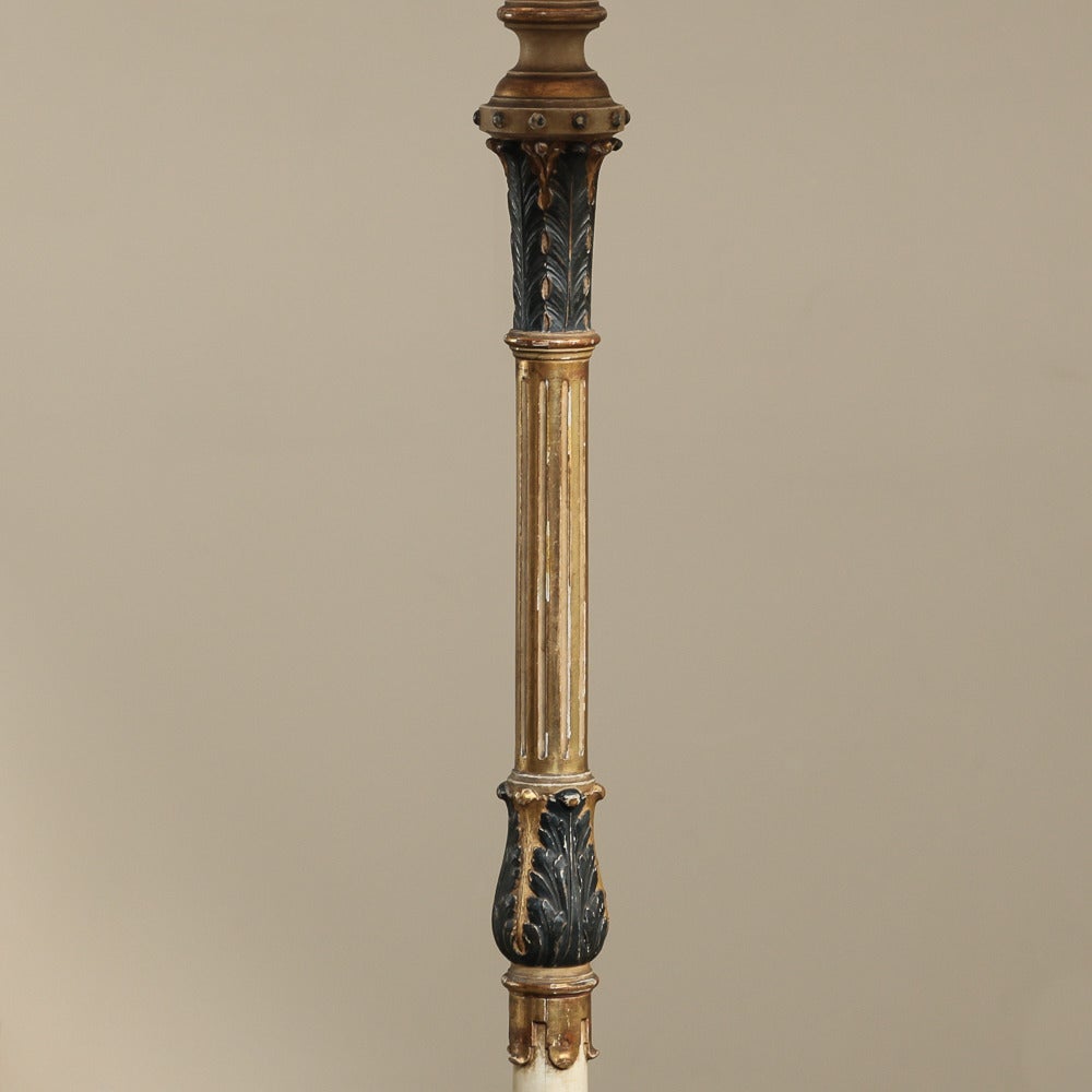Mid-century Venetian Hand Painted Baroque Italian Floor Lamp  2
