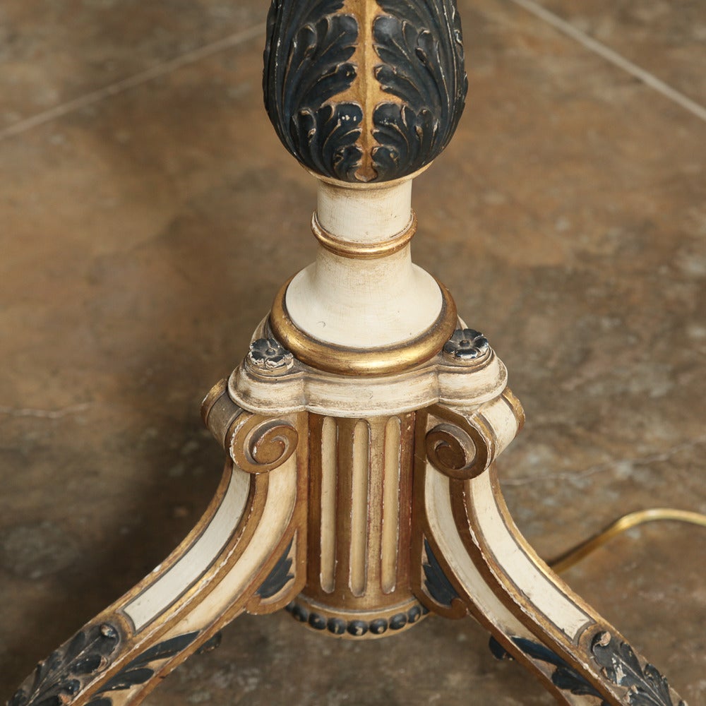 Mid-century Venetian Hand Painted Baroque Italian Floor Lamp  4