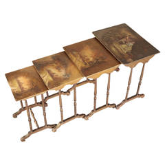Antique Set of Painted Italian Nesting Tables