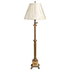 19th Century French Sienna Marble and Bronze Louis XVI Floor Lamp