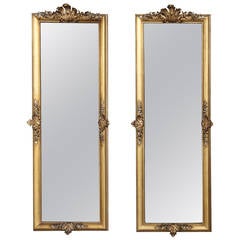19th Century Pair of French Baroque Gilded Mirrors