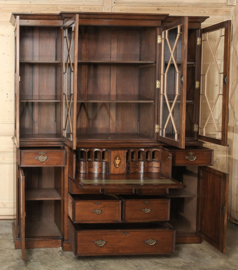 20th Century Antique English Bookcase / Secretary