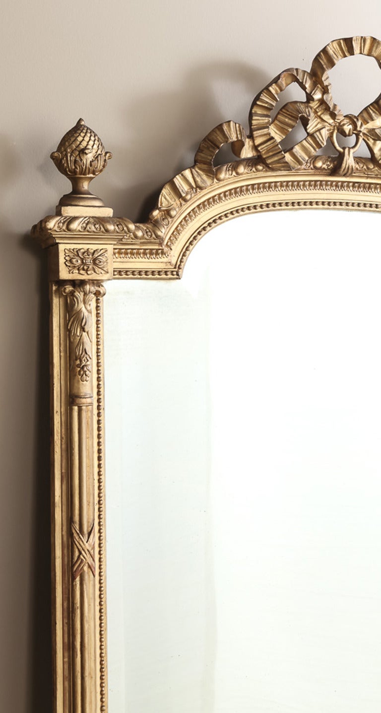 19th Century French Louis XVI Gilded Antique Mirror 1