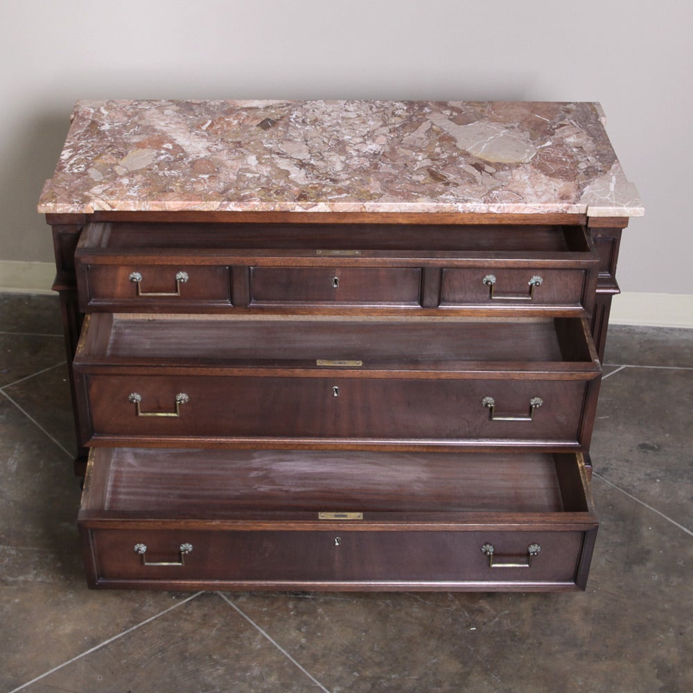 19th Century Italian Neoclassical Marble-Top Commode 2