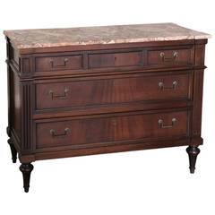 19th Century Italian Neoclassical Marble-Top Commode
