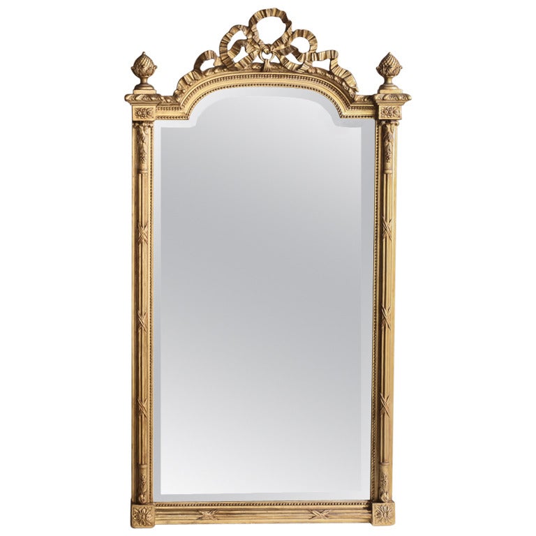 19th Century French Louis XVI Gilded Antique Mirror