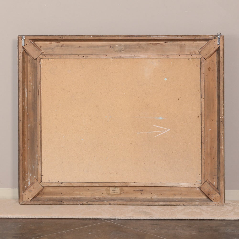 19th Century Gilded Frame with Landscape Painting Oil on Canvas 2