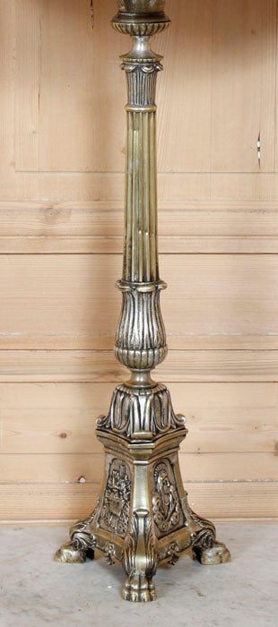 European Antique Altar Candlestick Table Lamp