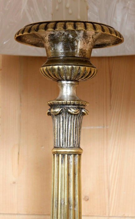 Antique Altar Candlestick Table Lamp In Excellent Condition In Dallas, TX