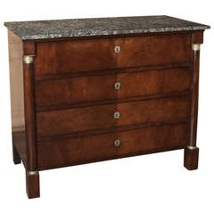 19th Century French 2nd Empire Marble Top Mahogany Commode ~ Saturday Sale ~