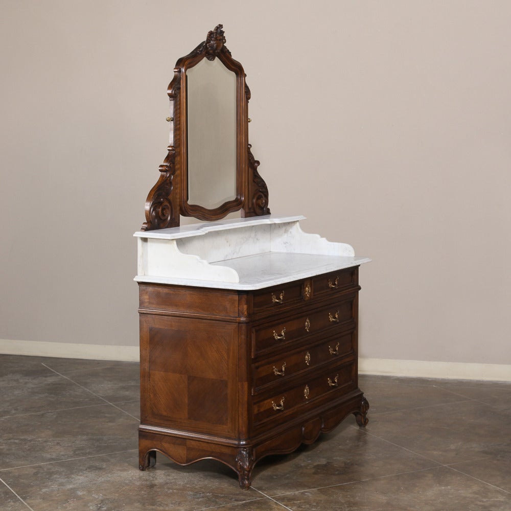 19th Century French Regence Carrara Marble-Top Commode - Washstand 3