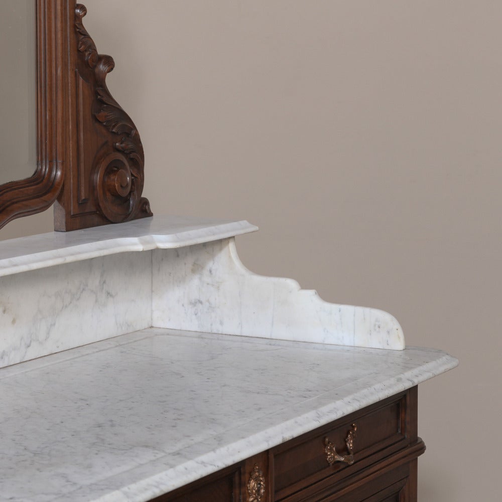 19th Century French Regence Carrara Marble-Top Commode - Washstand 4